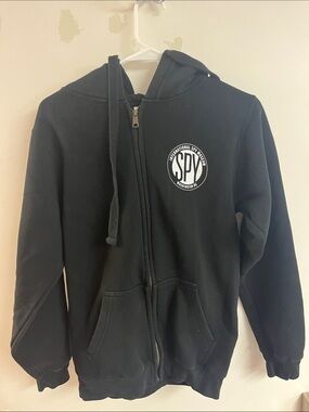 SPY Black Full-Zip Hoodie with Logo
